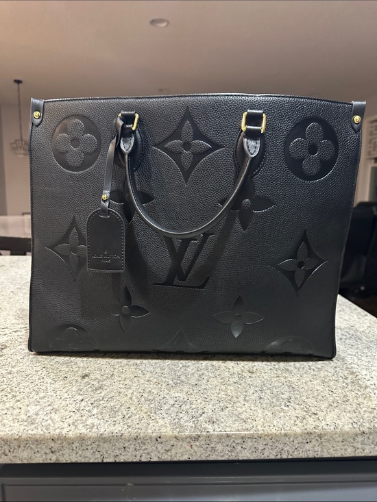 Handbags - LV Black Go Tote with Gold Hardware & H Navy belt bundle (or better offer)